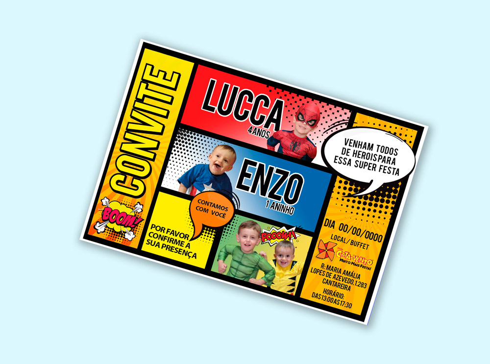 Convite Lucca e Enzo
